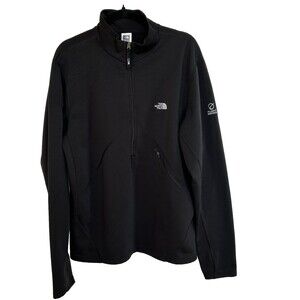 The North Face Flight Series 1/2 Zip Black Pullover Front Pocket Emb Men Size XL